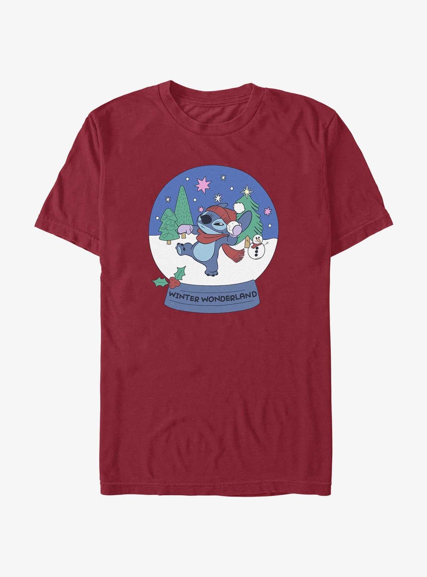 Disney Lilo & Stitch Winter Wonderland Snowglobe T-Shirt | Trending Graphic Tee For Fans