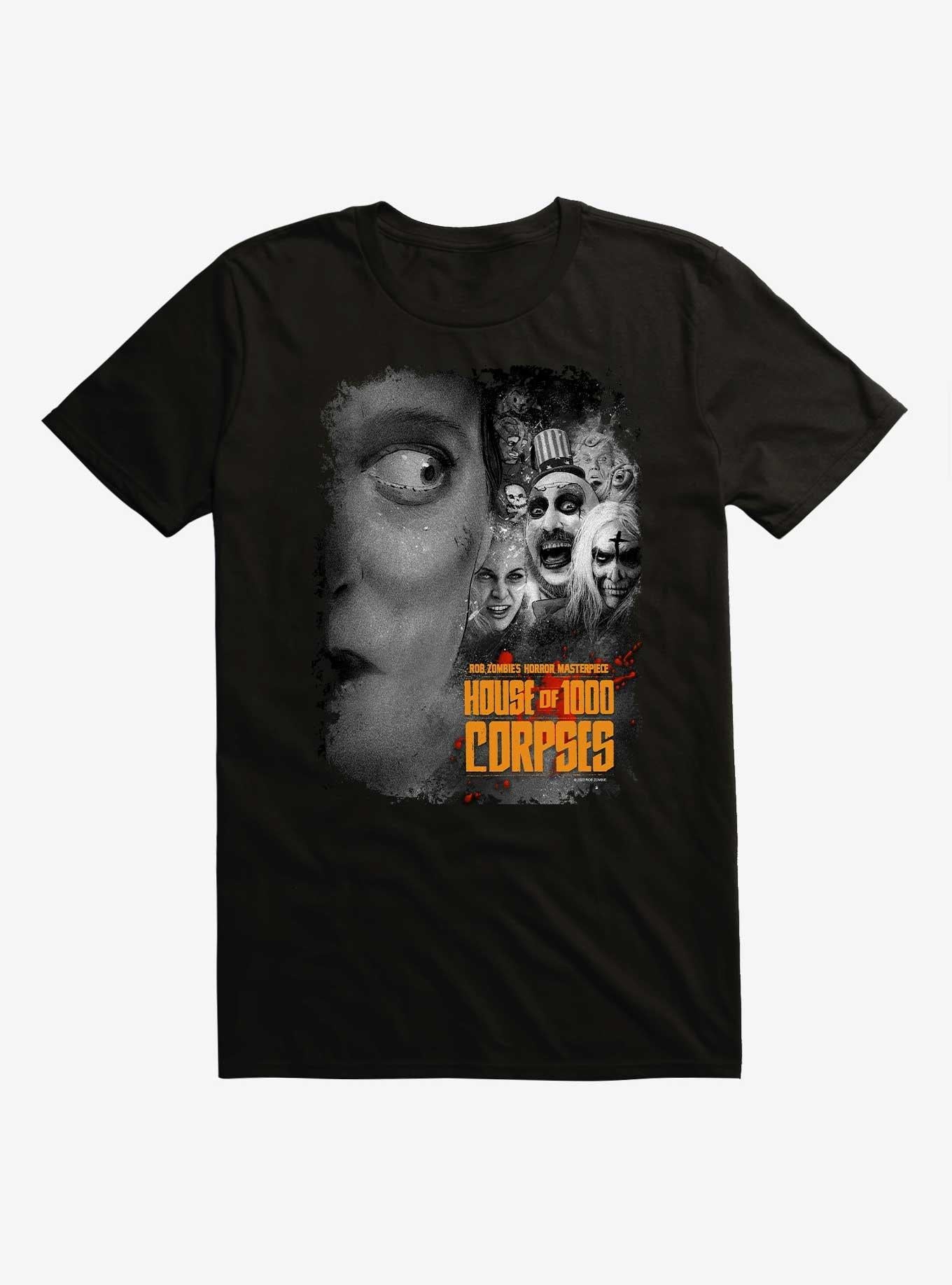 House Of 1000 Corpses Black And White Movie Poster T-Shirt | Trending Graphic Tee For Fans