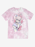 Pink Bunny Sailor Tie-Dye Boyfriend Fit Girls By Animebae T-Shirt | Trending Graphic Tee For Fans