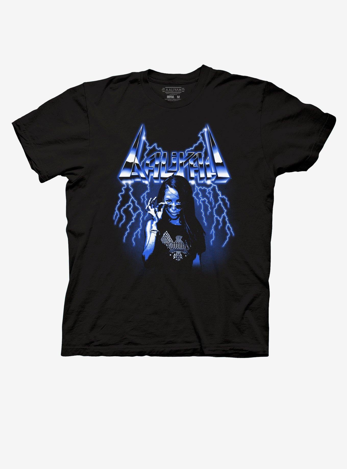 Aaliyah Chrome Logo Boyfriend Fit Girls T-Shirt | Trending Graphic Tee For Fans