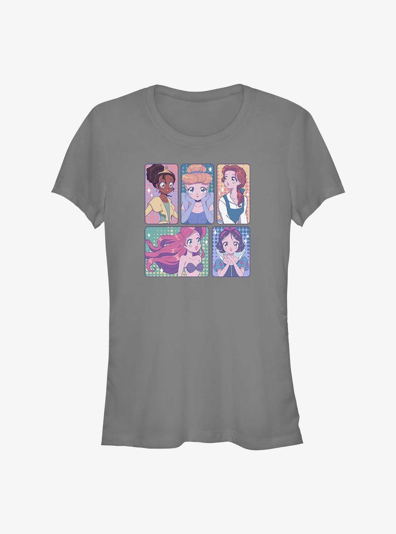 Disney Snow White and the Seven Dwarfs Anime Style Princess Panels Girls T-Shirt | Trending Graphic Tee For Fans