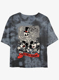 Disney Mickey Mouse A Skele-Ton of Screams Girls Tie-Dye Crop T-Shirt | Trending Graphic Tee For Fans