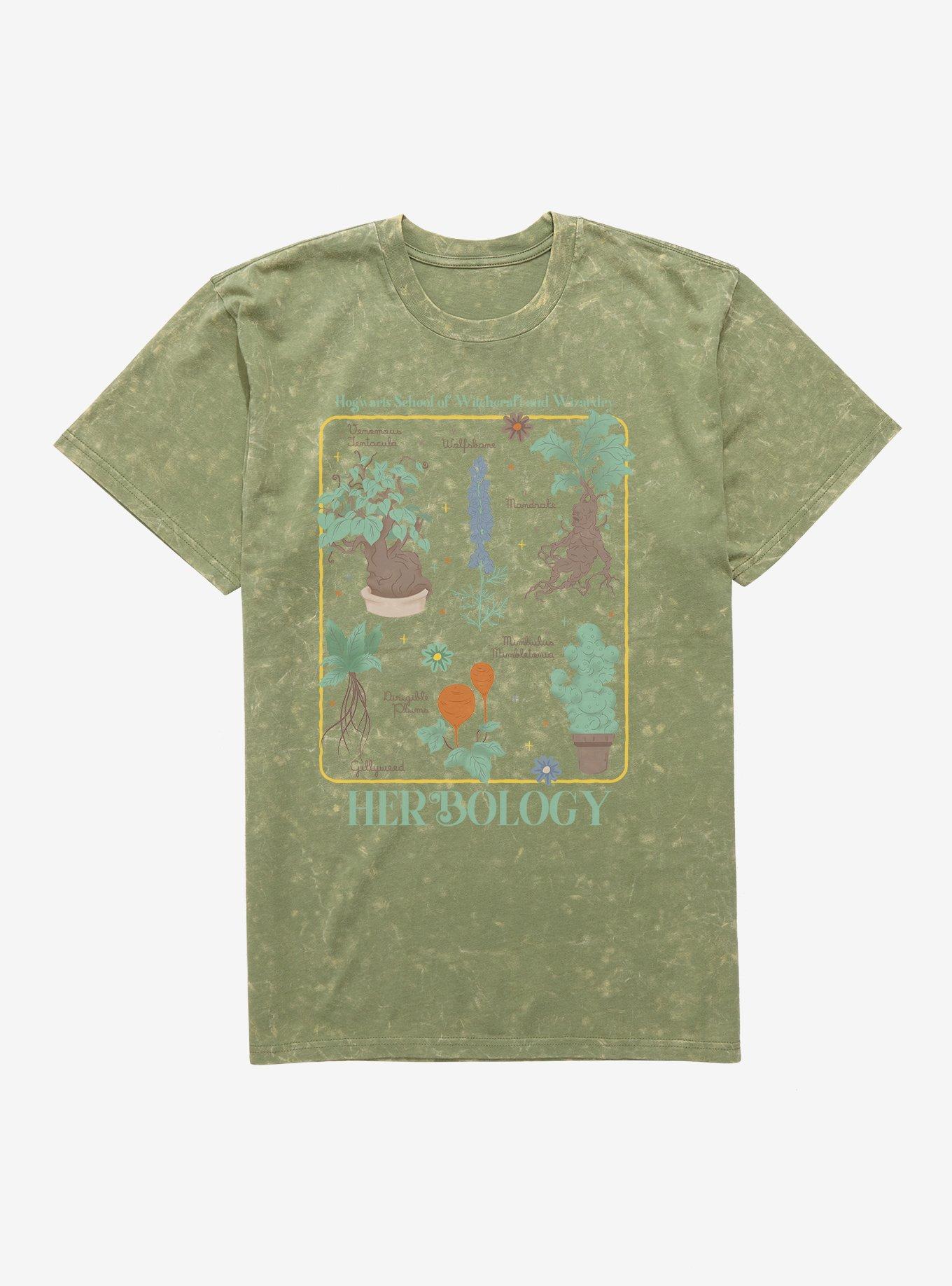 Harry Potter Herbology Textbook Mineral Wash T-Shirt | Trending Graphic Tee For Fans