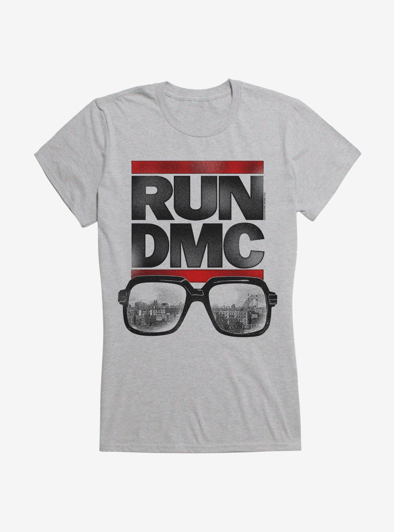 Run DMC NY Cityscape Glasses Girls T-Shirt | Trending Graphic Tee For Fans