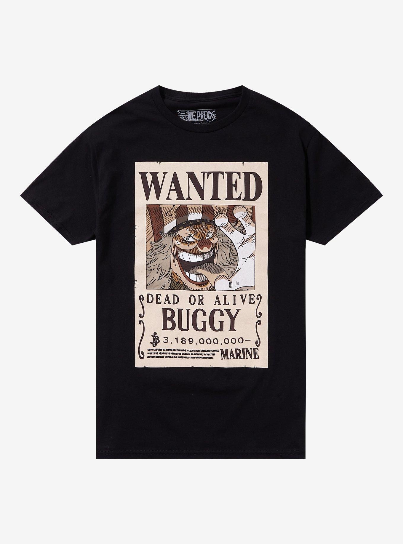 One Piece Buggy Wanted Poster Double-Sided T-Shirt | Trending Graphic Tee For Fans