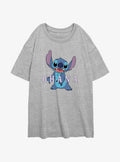Disney Lilo & Stitch Ohana Girls Oversized T-Shirt | Trending Graphic Tee For Fans
