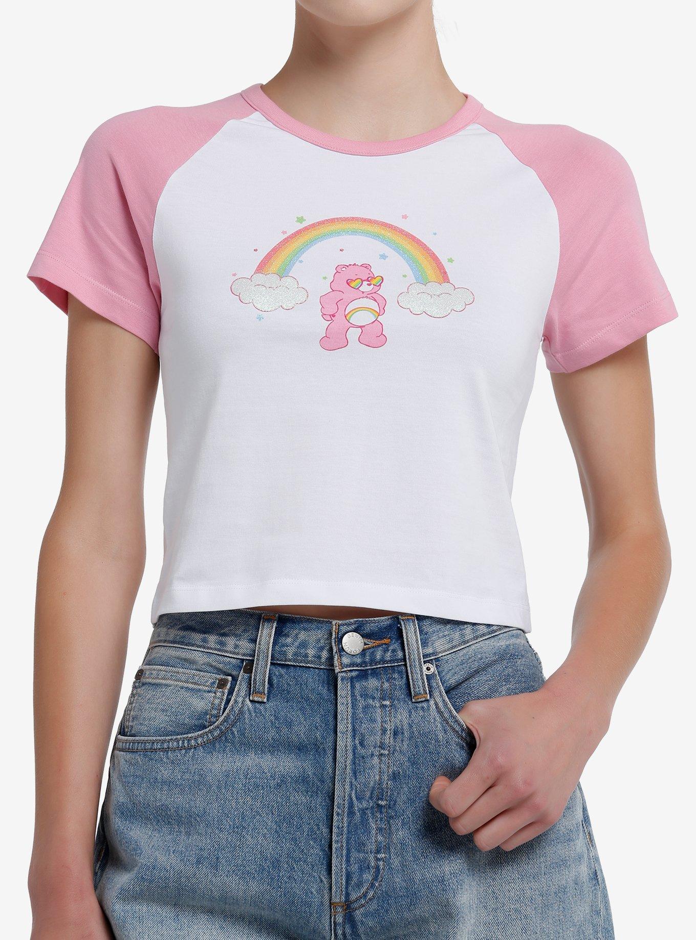 Care Bears Rainbow Glitter Girls Baby Raglan T-Shirt | Trending Graphic Tee For Fans