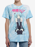 Hatsune Miku Blue Tie-Dye Boyfriend Fit Girls T-Shirt | Trending Graphic Tee For Fans