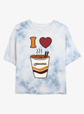 Maruchan I Heart Maruchan Tie-Dye Girls Crop T-Shirt | Trending Graphic Tee For Fans