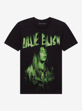 Billie Eilish Green Jumbo Portrait Boyfriend Fit Girls T-Shirt | Trending Graphic Tee For Fans