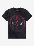 Marvel Deadpool & Wolverine Scratch Logo Wash T-Shirt | Trending Graphic Tee For Fans