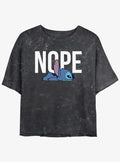 Disney Lilo & Stitch Nope Stitch Girls Mineral Wash Crop T-Shirt | Trending Graphic Tee For Fans
