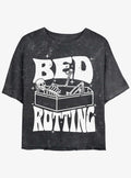 Skeletal Bed Mineral Wash Girls Crop T-Shirt | Trending Graphic Tee For Fans