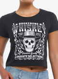 Brokebone Whiskey Skull Girls Baby T-Shirt | Trending Graphic Tee For Fans
