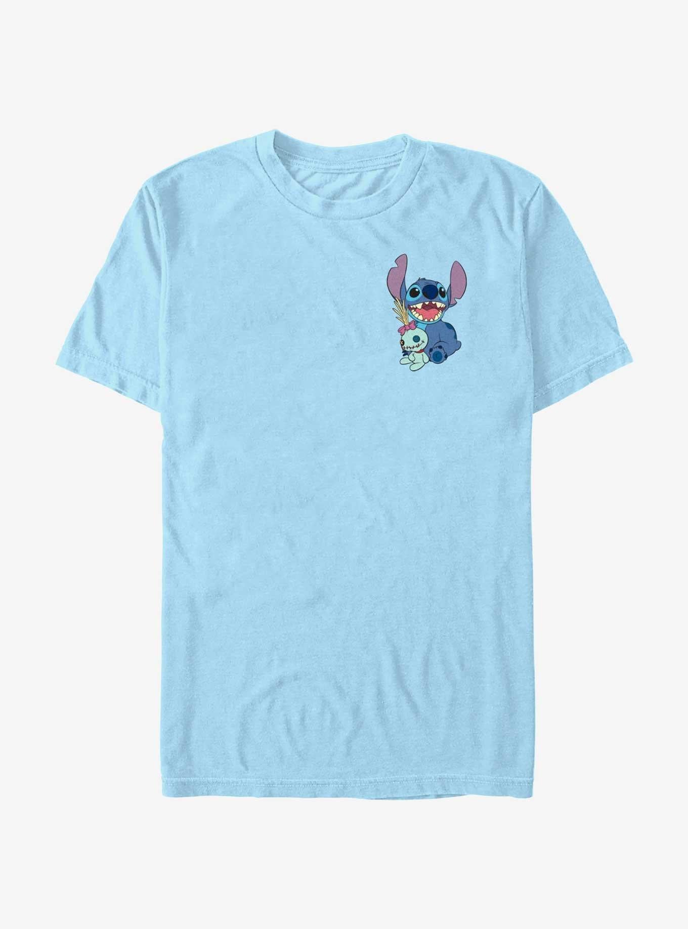 Disney Lilo & Stitch With Scrump Pocket T-Shirt | Trending Graphic Tee For Fans