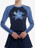 Disney Stitch Star Patch Girls Long-Sleeve Raglan T-Shirt | Trending Graphic Tee For Fans