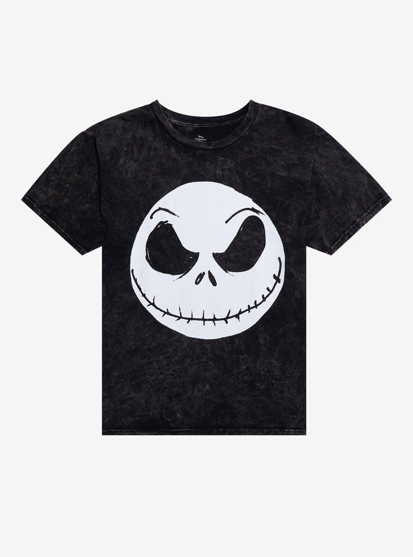 The Nightmare Before Christmas Jack Face Mineral Wash T-Shirt | Trending Graphic Tee For Fans