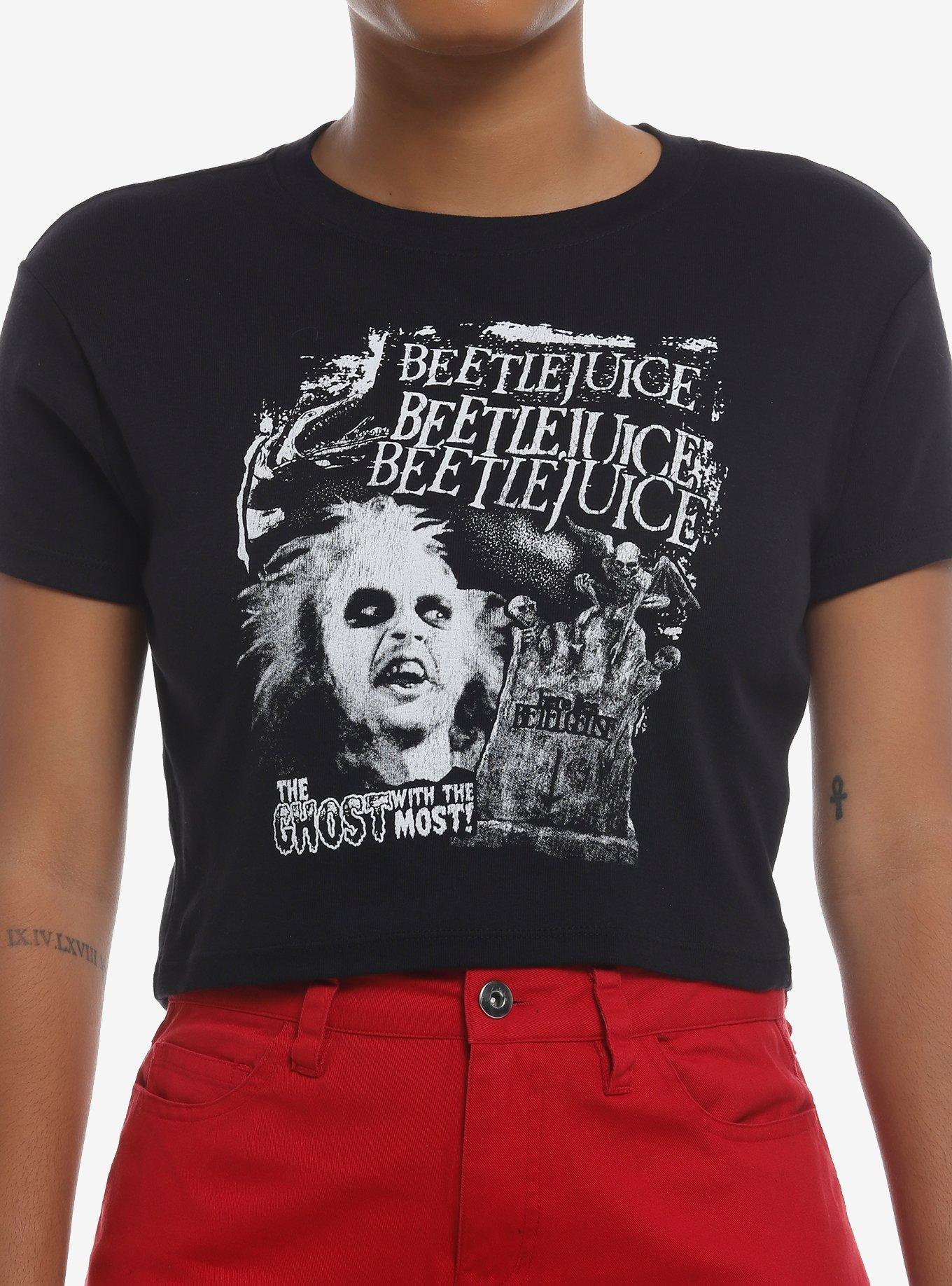 Beetlejuice Name Black & White Girls Baby T-Shirt | Trending Graphic Tee For Fans