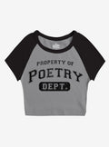 Property Of Poetry Girls Raglan Baby By Goodie Two Sleeves T-Shirt | Trending Graphic Tee For Fans