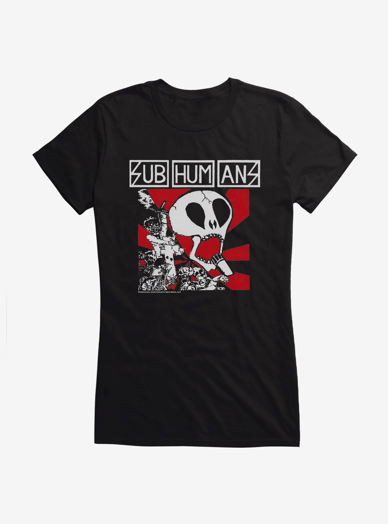 Subhumans Skull Band Logo Girls T-Shirt | Trending Graphic Tee For Fans