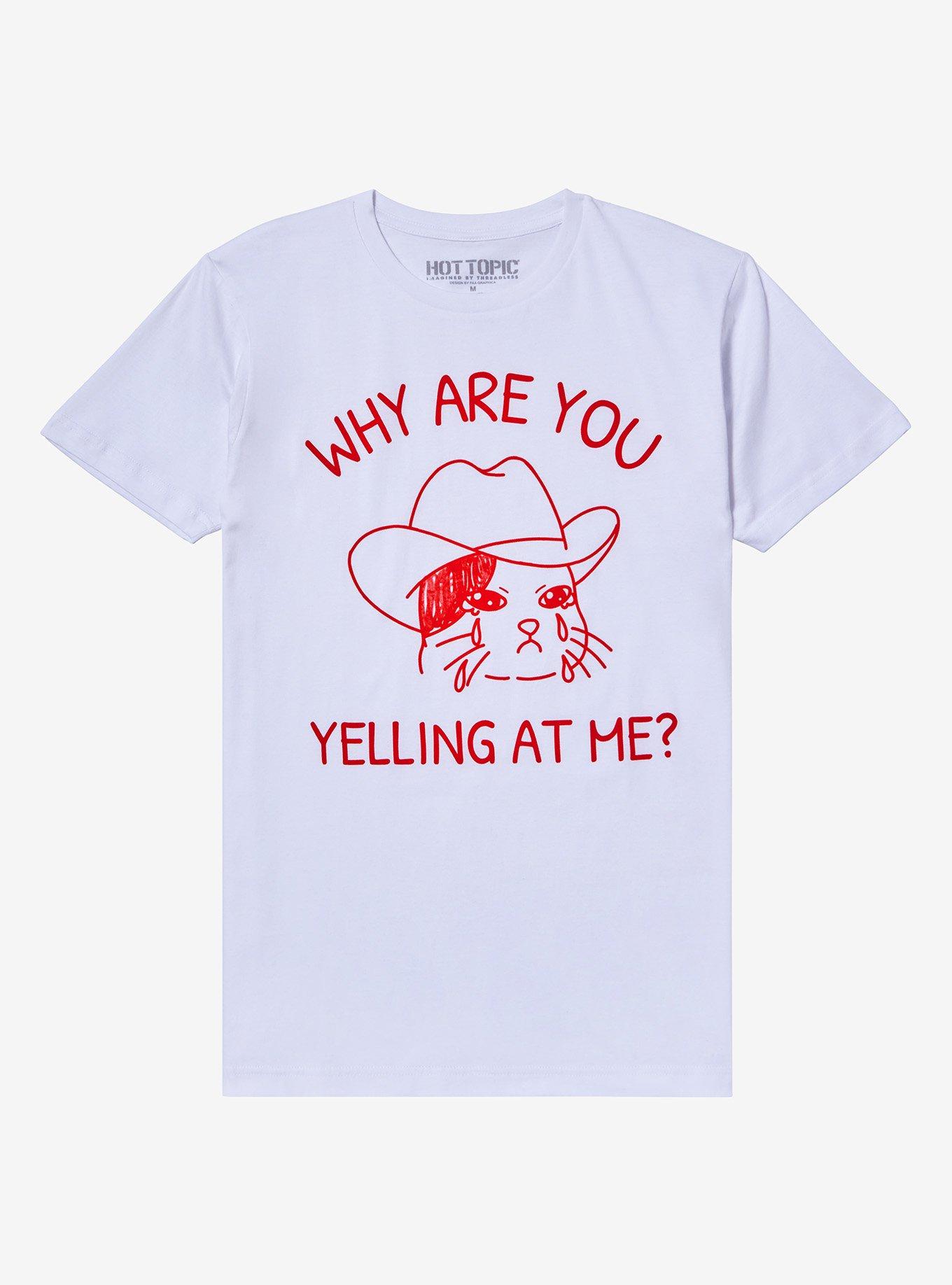 Crying Cat Yelling At Me By FAA Graphica T-Shirt | Trending Graphic Tee For Fans