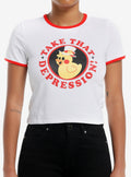 Hazbin Hotel Take That Depression Girls Ringer Baby T-Shirt | Trending Graphic Tee For Fans