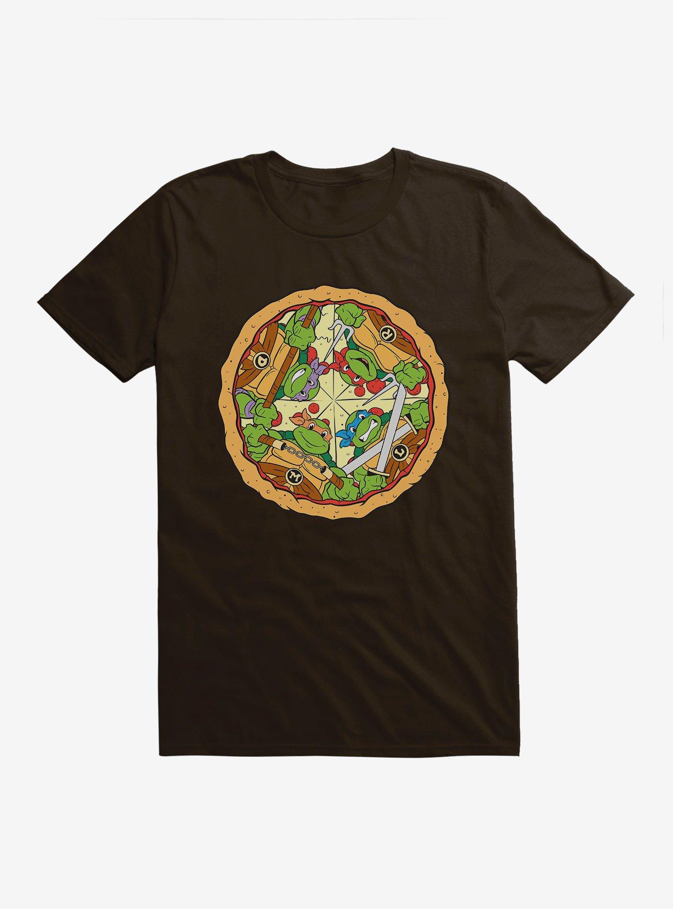 Teenage Mutant Ninja Turtles Group On Pizza Slices T-Shirt | Trending Graphic Tee For Fans