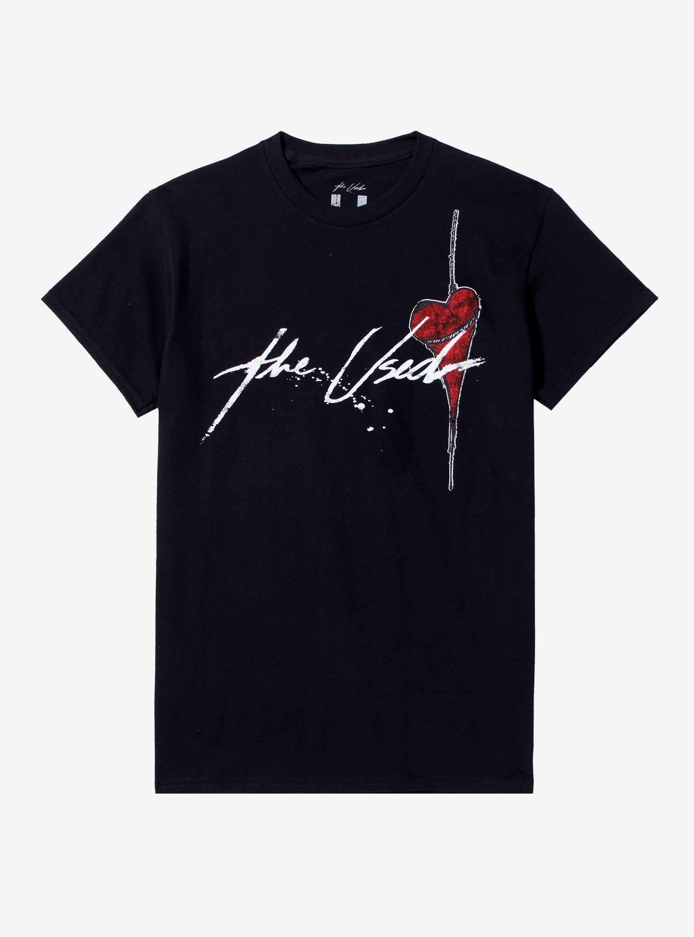 The Used Love And Death Heart Boyfriend Fit Girls T-Shirt | Trending Graphic Tee For Fans
