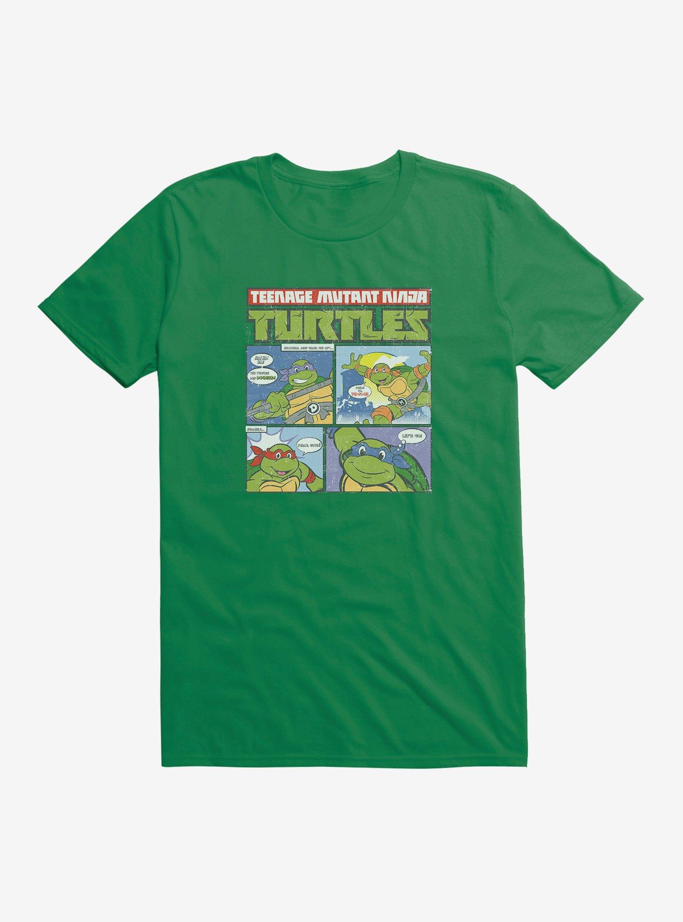 Teenage Mutant Ninja Turtles Comic Strip Group Catchphrases T-Shirt | Trending Graphic Tee For Fans