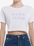 Olivia Rodrigo Livid Livie Girls Crop T-Shirt | Trending Graphic Tee For Fans
