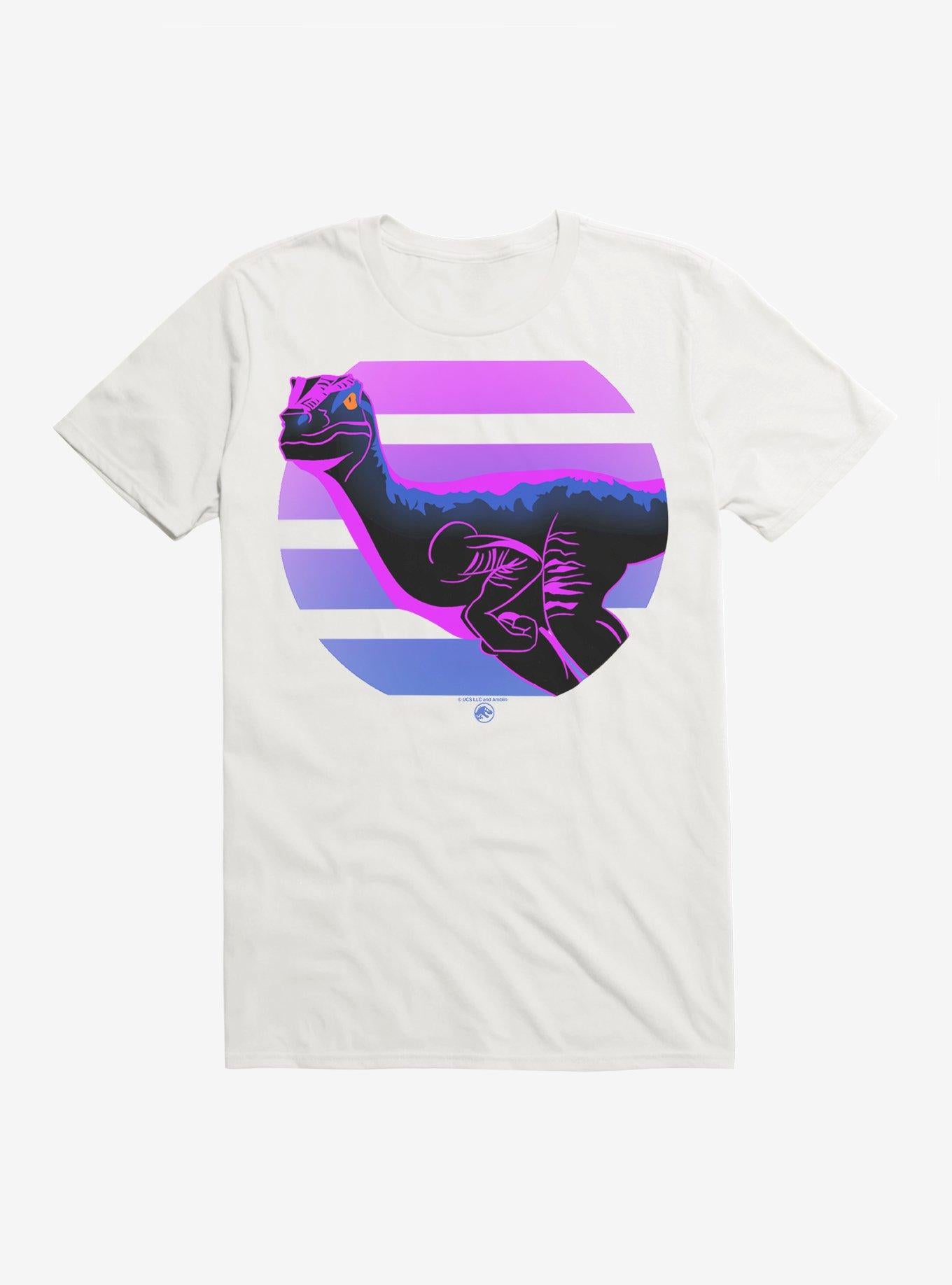 Jurassic Park Neon Retro Blue Royal Blue T-Shirt | Trending Graphic Tee For Fans