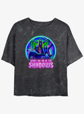 What We Do In The Shadows Neon Group Pose Girls Mineral Wash Crop T-Shirt | Trending Graphic Tee For Fans