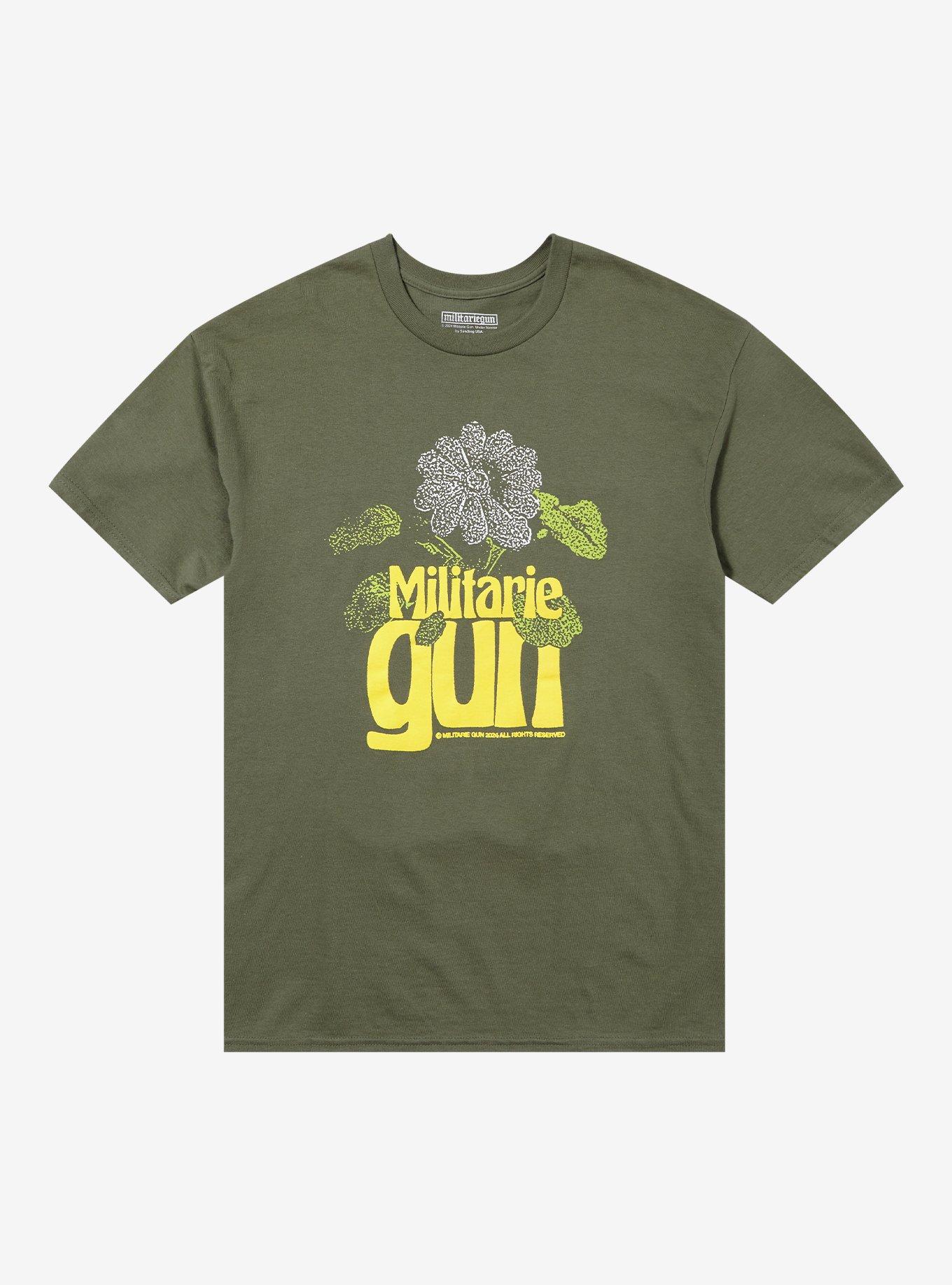 Militarie Gun Flowers Boyfriend Fit Girls T-Shirt | Trending Graphic Tee For Fans