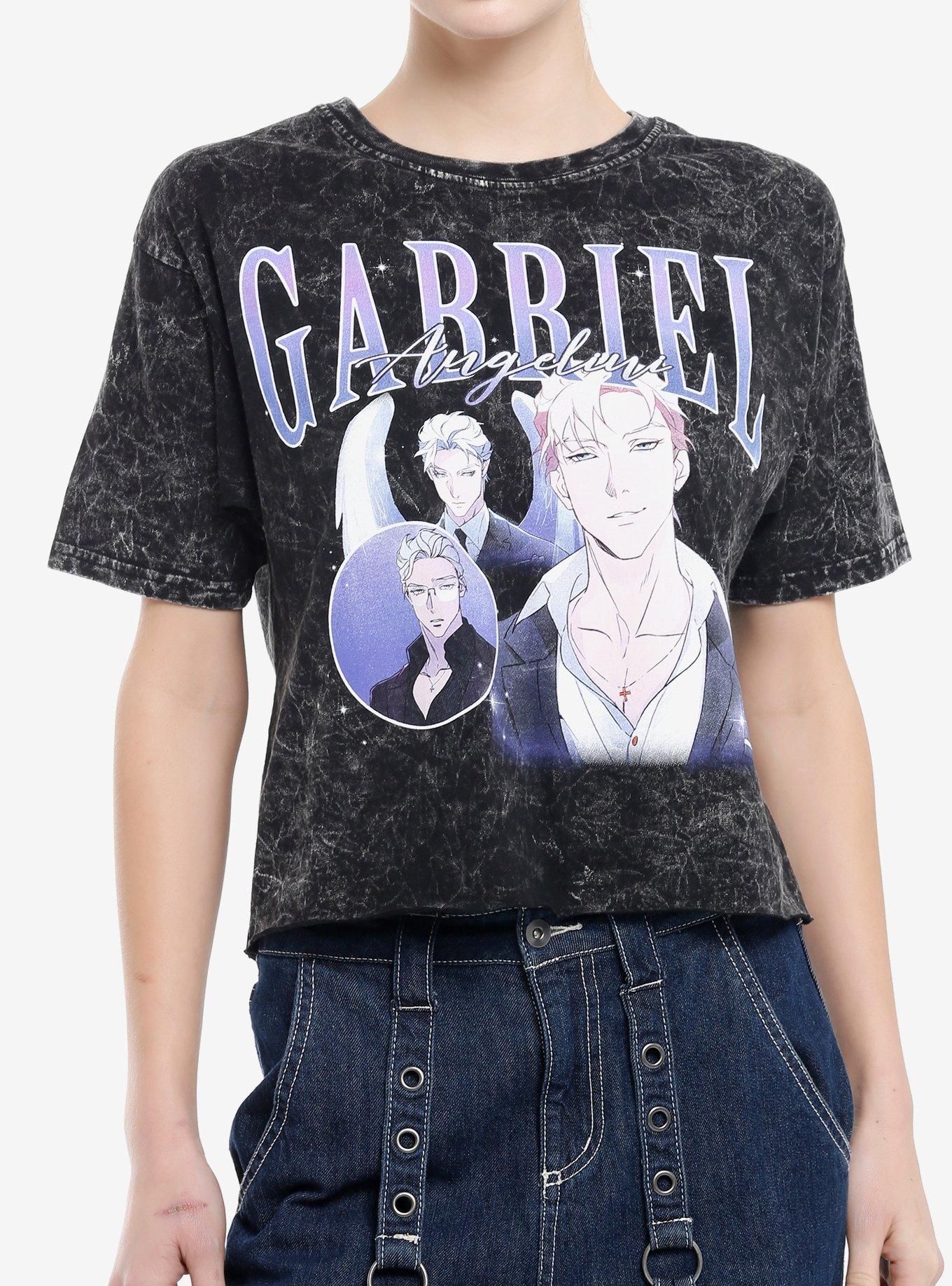 The Mafia Nanny Gabriel Angelini Dark Wash Girls Crop T-Shirt | Trending Graphic Tee For Fans