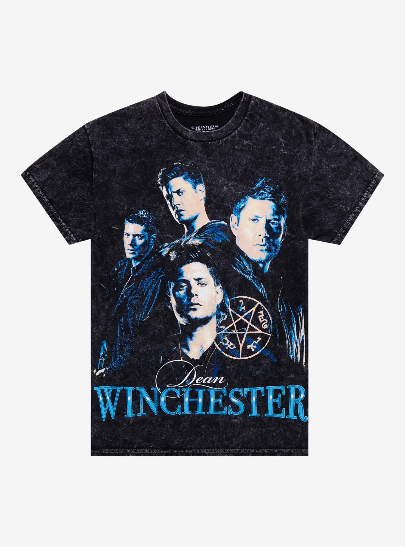 Supernatural Dean Collage Wash Boyfriend Fit Girls T-Shirt | Trending Graphic Tee For Fans
