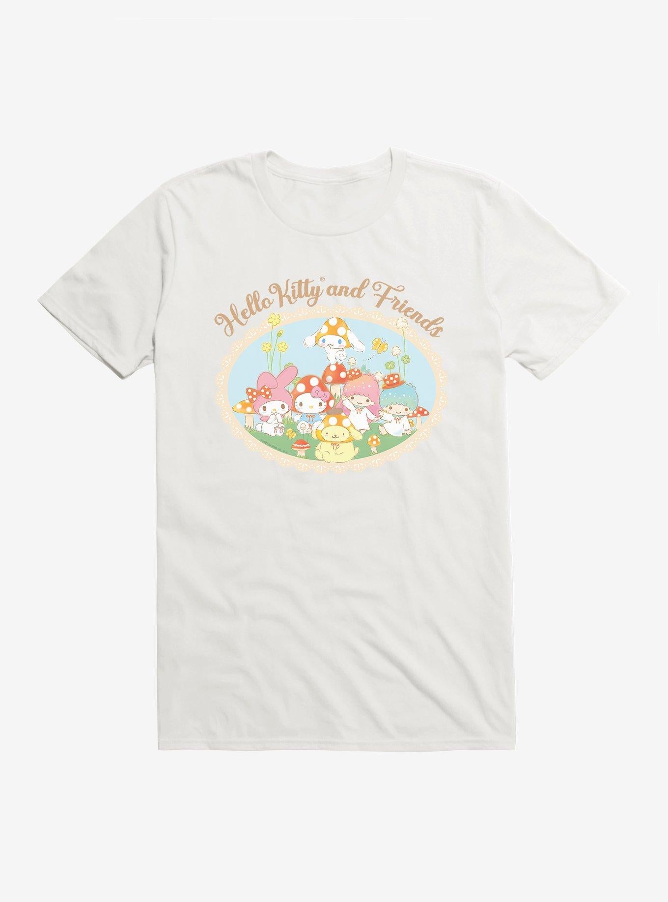 Hello Kitty And Friends Mushroom Garden Portrait T-Shirt | Trending Graphic Tee For Fans