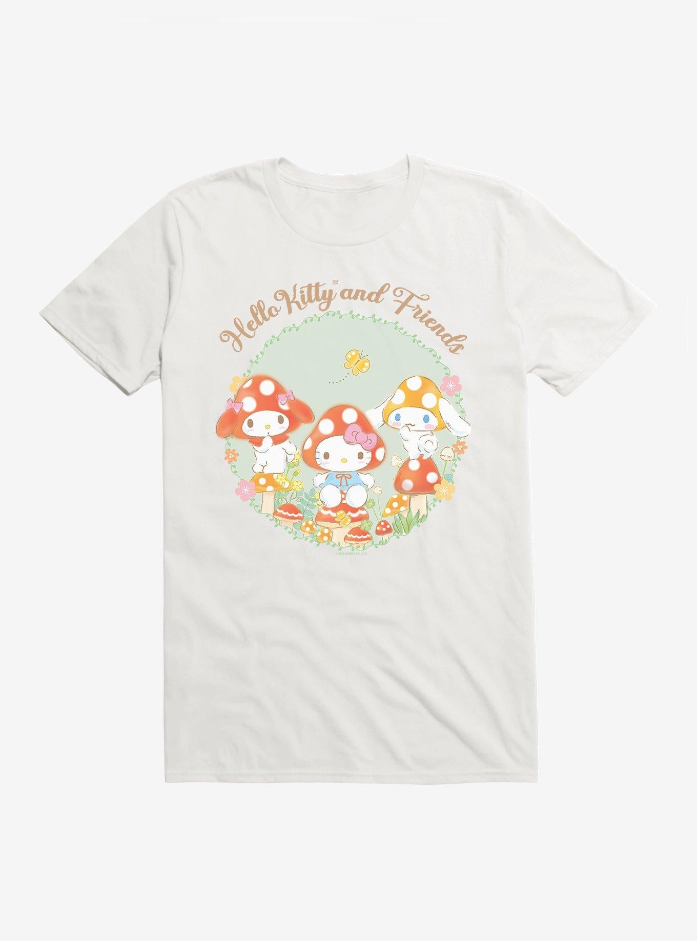 Hello Kitty And Friends Mushroom Garden Circle Portrait T-Shirt | Trending Graphic Tee For Fans