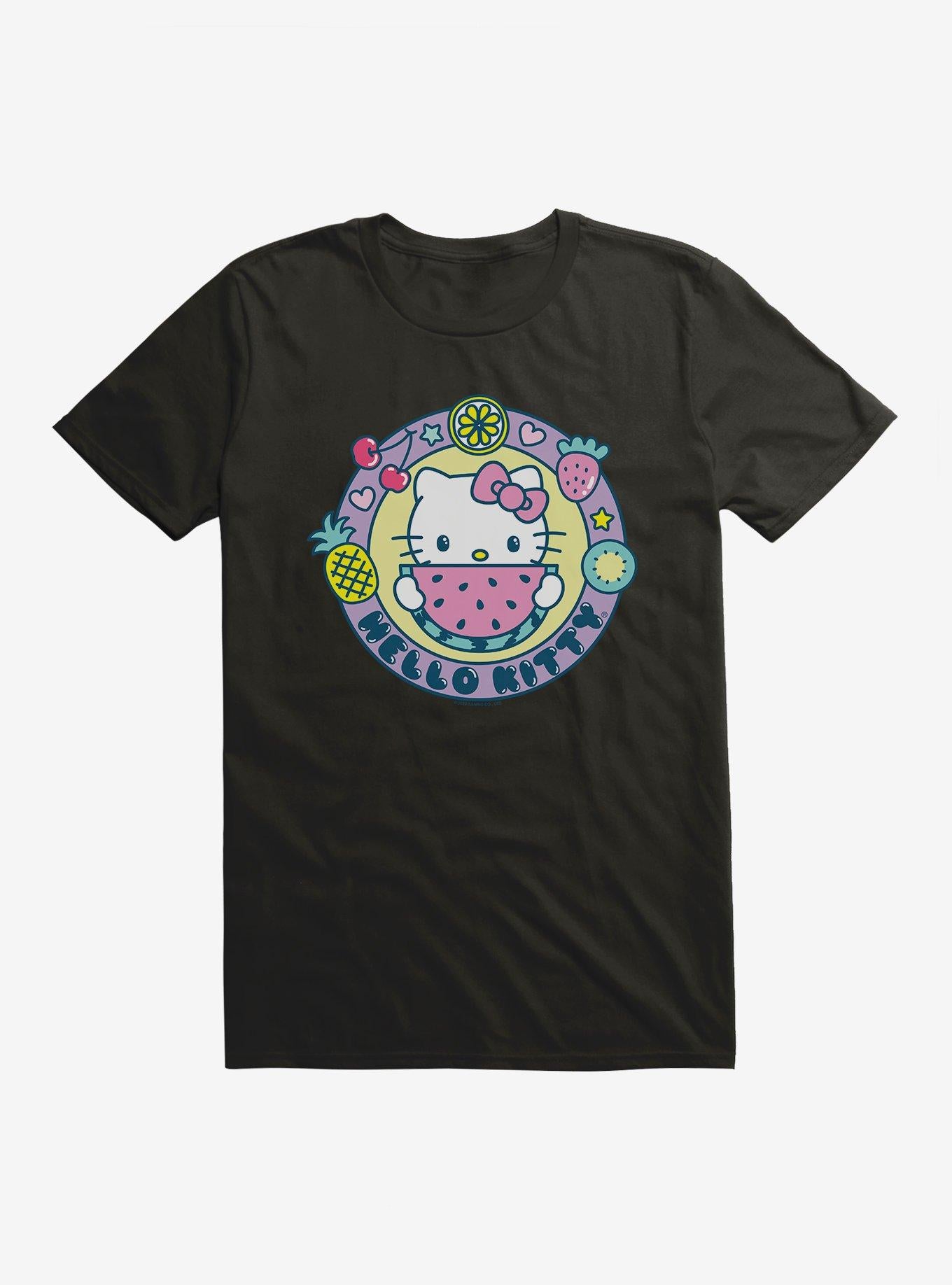 Hello Kitty Kawaii Vacation Watermelon Icon T-Shirt | Trending Graphic Tee For Fans