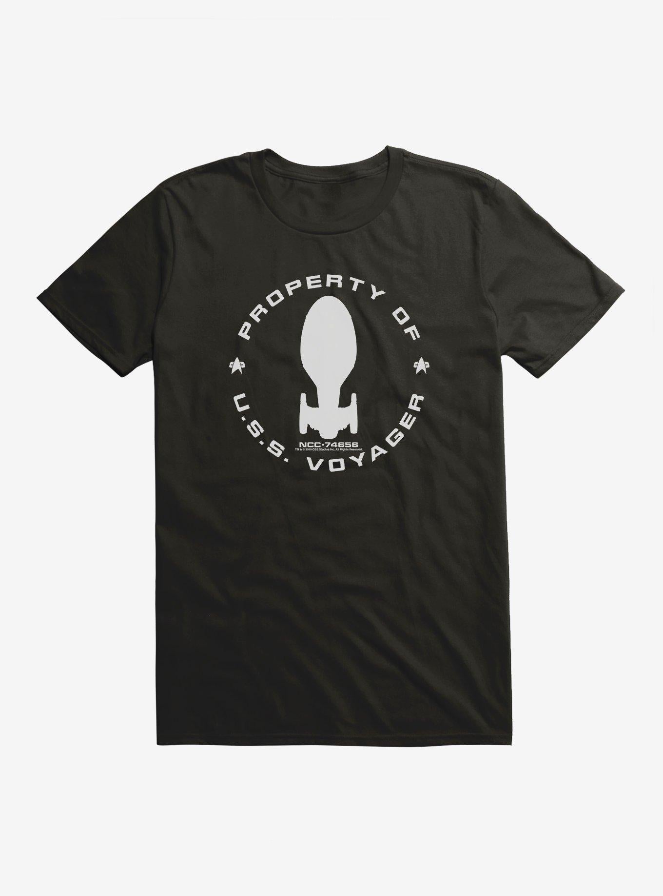 Star Trek USS Voyager Property Of NCC Top View T-Shirt | Trending Graphic Tee For Fans