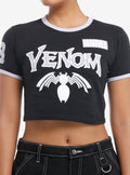 Marvel Venom Puff Paint Girls Ringer Baby T-Shirt | Trending Graphic Tee For Fans