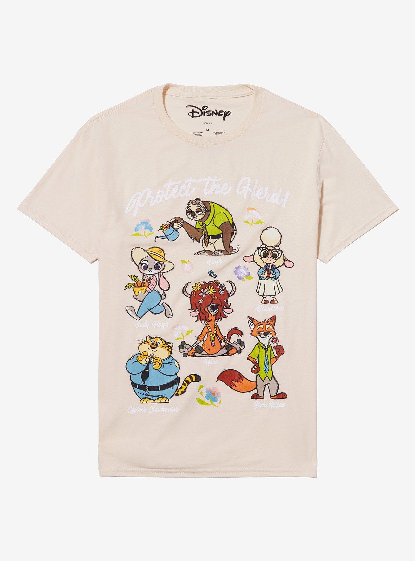 Disney Zootopia Protect The Herd Characters Relaxed Fit Girls T-Shirt | Trending Graphic Tee For Fans
