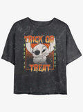 Disney Lilo & Stitch Stay Spooky Girls Mineral Wash Crop T-Shirt | Trending Graphic Tee For Fans
