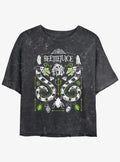 Beetlejuice Sandworm Folk Girls Mineral Wash Crop T-Shirt | Trending Graphic Tee For Fans