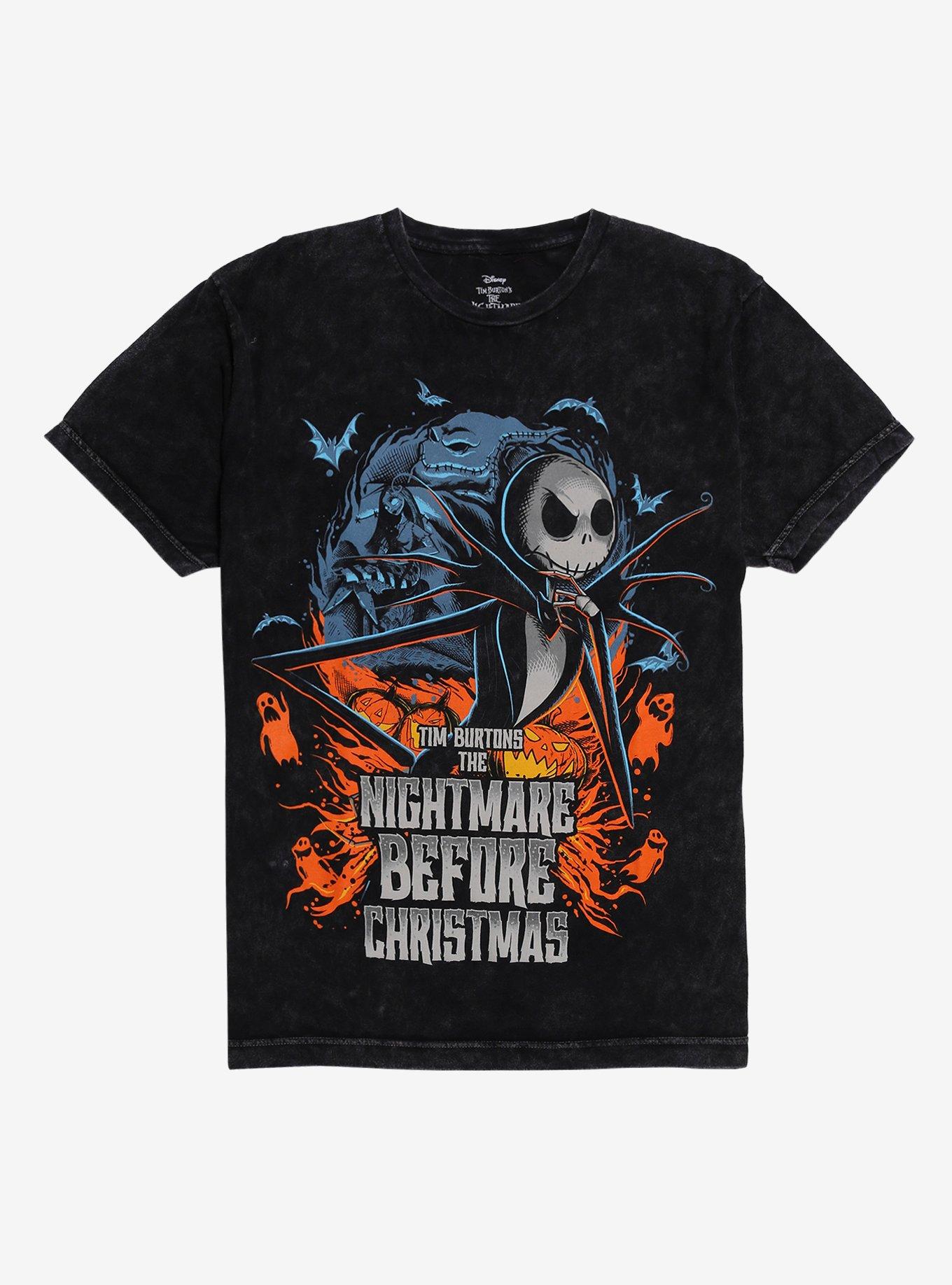 The Nightmare Before Christmas Mineral Wash Jack & Bats T-Shirt | Trending Graphic Tee For Fans