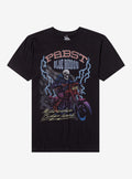 Pabst Blue Ribbon Skeleton Motorcycle Rider T-Shirt | Trending Graphic Tee For Fans