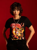 Hazbin Hotel Cherri Bomb & Sir Pentious Boyfriend Fit Girls T-Shirt | Trending Graphic Tee For Fans