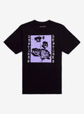 Deftones Black & Lavender Flowers Relaxed Fit Girls T-Shirt | Trending Graphic Tee For Fans
