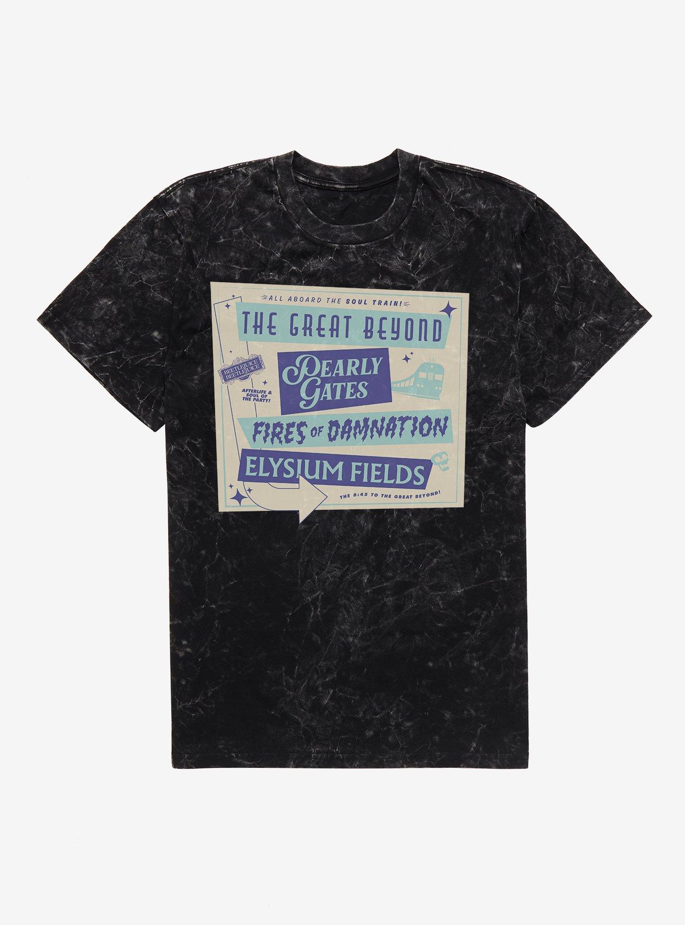 Beetlejuice Beetlejuice Desination Poster The Great Beyond Mineral Wash T-Shirt | Trending Graphic Tee For Fans