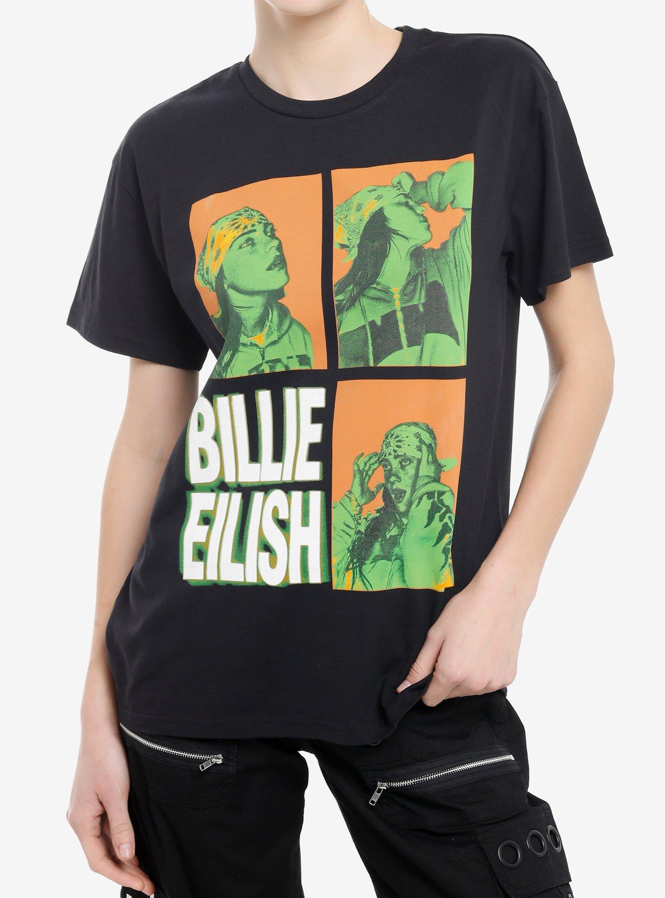 Billie Eilish Bandana Portrait Grid T-Shirt | Trending Graphic Tee For Fans
