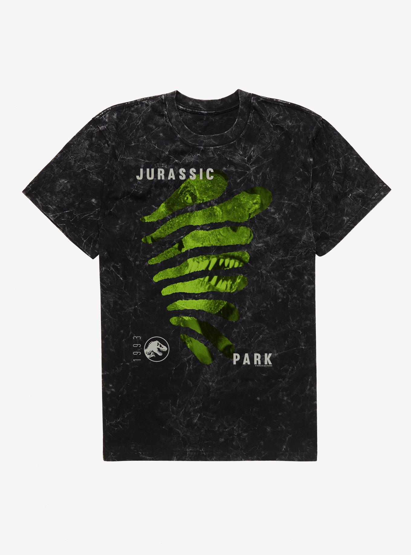 Jurassic Park T-Rex Bite Marks Mineral Wash T-Shirt | Trending Graphic Tee For Fans